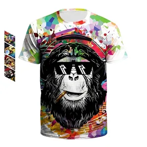 T-Shirt pour Homme avec Impression Numérique 3D Streetwear Graphique Coloré Artistique Animal Col Rond Manches Courtes Tee Tops