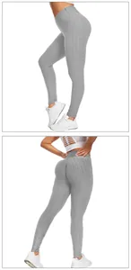 Detail of high waist grey honeycomb yoga leggings showing textured fabric and butt-lift design