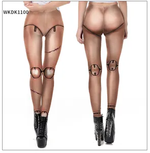 Detail van de mechanische pop-gewrichtsgrafiek op de roze hoog-elastische leggings
