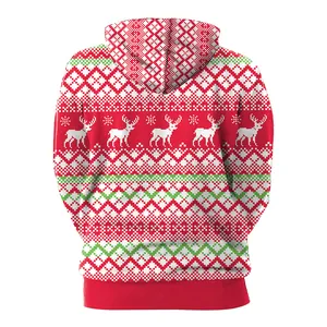 Dames Heren Kerst Hoodie Alpaca 3D Digitale Print Lange Mouw Pullover Sweatshirt Feestelijke Winter Casual Top met Capuchon
