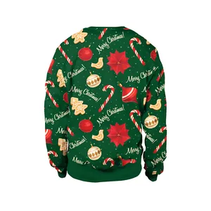 Funny Christmas Tuxedo Print Sweatshirt For Women Men Couples Holiday Graphic Crewneck Long Sleeve Pullover Polyester Blend Tops