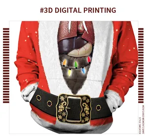 Macro view of 3D digital printing showing anatomical organs on Christmas hoodie