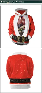 3D digital print hoodie featuring creative Christmas Santa anatomical organs and lights