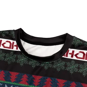 Christmas sweatshirt with round neck featuring HO HO HO print and festive holiday patterns
