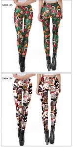 Comparaison détaillée des leggings de Noël avec motifs houx et imprimés chats chiens