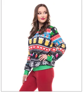 Detailliertes Weihnachtsstrickmuster mit festlichen Rentier- und Schneeflockendrucken