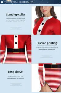 Détail d'un body de Noël avec impression haute définition et col montant ajusté