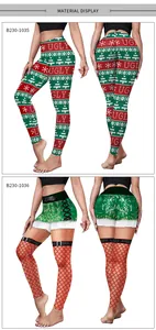 Detailed view of Christmas leggings with geometric snowflakes and sequin mesh patterns