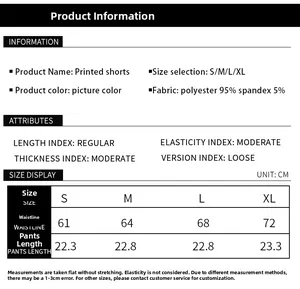 Detailed size chart for Christmas digital print polyester women boxer shorts S to XL