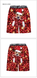Detalle frontal y trasero de bóxer navideño con estampados de Jack Russell y bolas