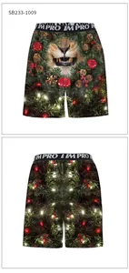 Detalle frontal y posterior de los boxers para hombre con tema navideño, estampado león y pino