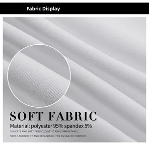 Detailed material display of white soft 95% polyester and 5% spandex knit fabric