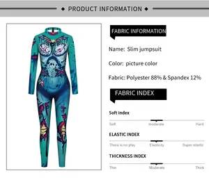 Détails de la combinaison moulante imprimée 3D avec 88 % polyester et 12 % élasthanne