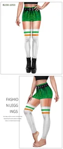 Detailansicht der St. Patrick's Day Leggings mit 3D-Digitaldruck in Kleeblatt-Optik