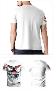 Detail des Deutschland Fußball T-Shirts mit Adlergrafik, Fußball und Riss-Textur