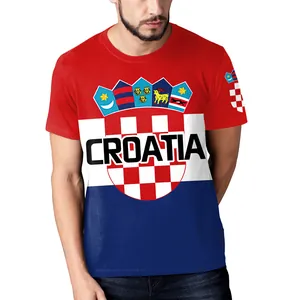Kroatien Fußball Fan T-Shirt mit Wappen und rot-weiß-blauem Design für Herren im Sportstil