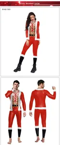 Détail de la combinaison de Noël avec impression 3D muscle pour hommes et femmes