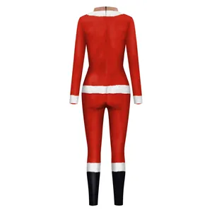 Combinaison de Noël pour homme avec imprimé numérique manches longues et zip au dos