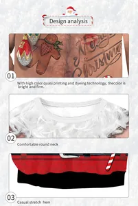 Detail eines Weihnachts-Sweatshirts mit Weihnachtsmann-Druck und geripptem Saum