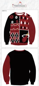 Front and back detail of Christmas sweatshirt featuring Miami Heat logo and snowflakes