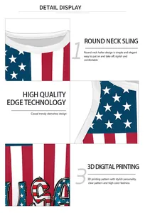 Detail view of American flag print on halter neck crop top with USA lettering