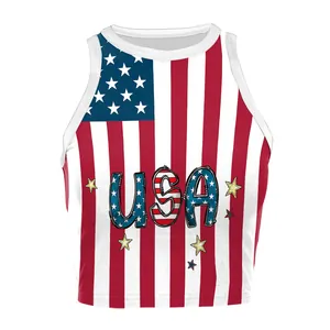 Women's USA flag crop top with stars, stripes, and USA print for summer fashion