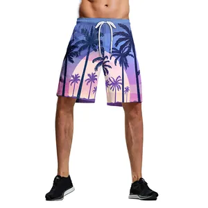 Short de Plage pour Hommes à Séchage Rapide Avec Imprimé Tropical Taille Élastique Cordon de Serrage Maillot de Bain pour Vacances d'Été Surf Board Shorts