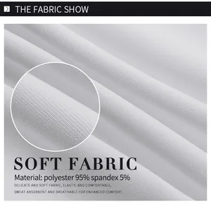 Detail of 95% polyester 5% spandex white fabric with soft, breathable and elastic texture