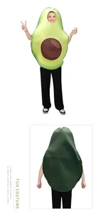 Front and back detail of a funny avocado mascot costume for stage and party events