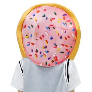 Funny pink strawberry donut headwear costume for Halloween party and stage performance