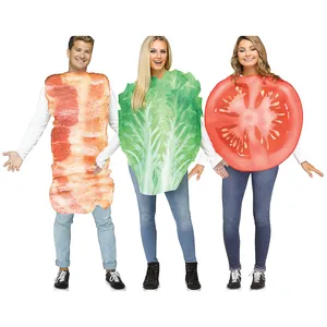 Panoplie de déguisements alimentaires amusants pour adultes avec bacon salade tomate