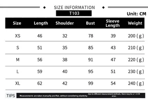 Size information chart for kids holiday sweatshirt set with measurements from XS to XL