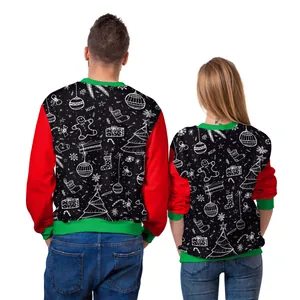 Lässiges Weihnachts Sweatshirt Mit Totenkopf Druck Langarm Rundhalsausschnitt Polyester Pullover Top Für Herren Damen Weihnachtsfeier