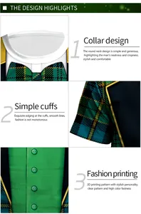 Detailed 3D visual print of a green plaid tie and vest on a St. Patrick's Day t-shirt