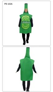 Vue avant et arrière du déguisement de bouteille de bière verte pour la Saint-Patrick