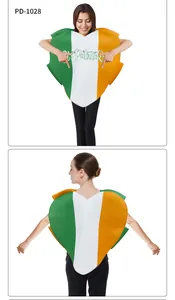Détails avant et arrière du costume de la Saint-Patrick en forme de cœur tricolore