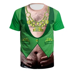 Kurzärmeliges St. Patrick's Day T-Shirt mit Irish Princess Grafik und Kleeblatt-Druck