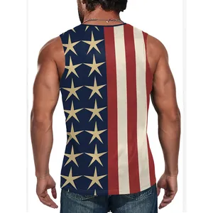 Men's Independence Day tank top featuring American flag star and stripe patterns