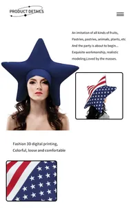 Detalle del sombrero de estrella USA con impresión digital 3D de la bandera
