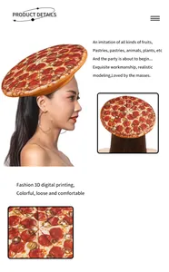 Detaillierter 3D-Digitaldruck auf weichem Stoff-Pizzahut für Erwachsene aus vielen Winkeln