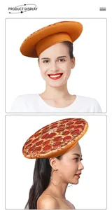 Detailansicht eines kreativen Pizza-Hutes mit realistischem Digitaldruck für Cosplay