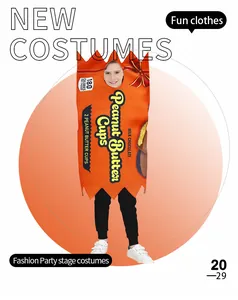 Détail d'un déguisement de barre chocolatée amusant pour les fêtes d'Halloween d'enfants
