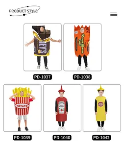 Costumes alimentaires drôles pour enfants pour Halloween avec frites et chocolat