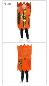 Vue détaillée avant et arrière du costume amusant de tasse au beurre de cacahuète pour enfant
