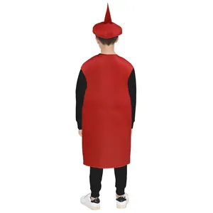 Costume de frites rouge pour enfants avec chapeau pointu pour fête de Halloween scène