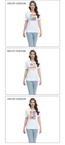 Detailansichten von Baumwoll-T-Shirts mit diversen Regenbogenprints und Sprüchen