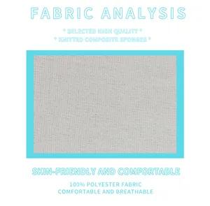 Detaillierte Stoffanalyse von weißem 100% Polyester-Strickverbundstoff mit Schwamm