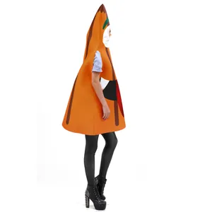 Déguisement de part de pizza pour adultes, tenue festive avec motifs saucisse et poivron