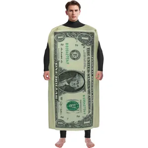 Costume de billet de dollar américain pour adulte pour Halloween et cosplay