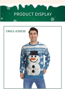 Detailed view of Christmas crewneck sweatshirt featuring festive snowman digital print